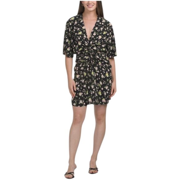 ZADIG & VOLTAIRE Rozom Soft Crinkle Roses Mini Dress - Picture 1 of 3